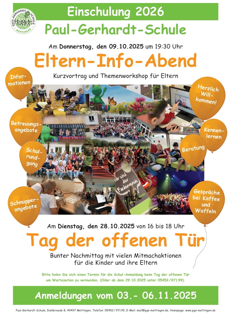Herzliche Einladung zum Info-Abend und Tag der offenen Tür